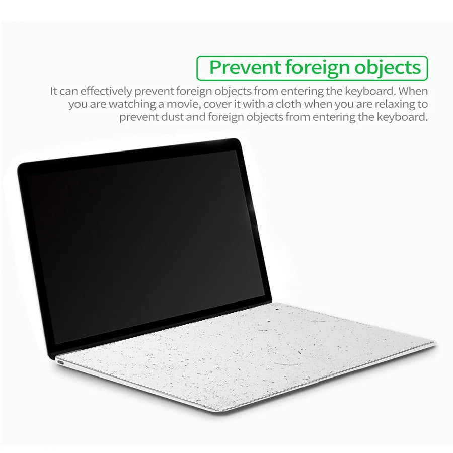 Microfiber Dustproof Cleaning Cloth Notebook Keyboard Blanket Cover Laptop Screen Cleaner Kit for MacBook Pro 13/15/16 Inch Pods