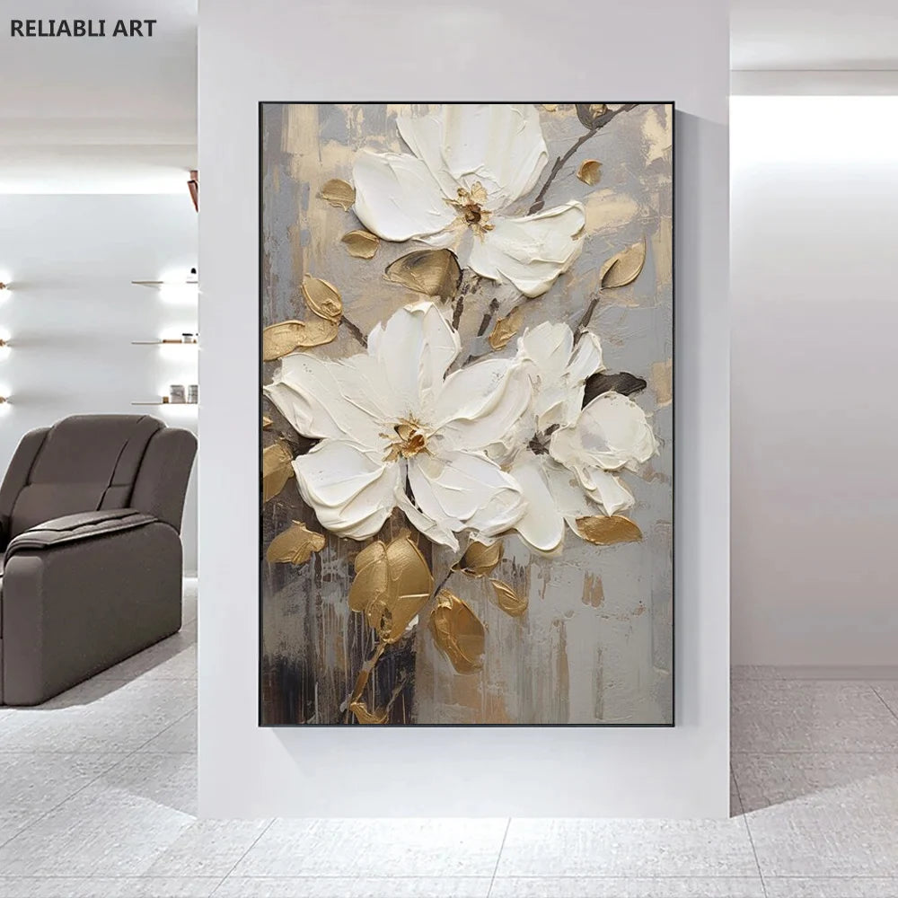 Modern Light Luxury Living Room Decor, Abstract Flower Art Posters,Home Decoration, Prints Canvas Wall Picture,Unframed