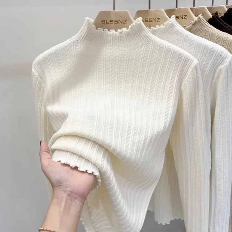 Autumn Winter Chic Bottom Sweaters Women Fashion Turtleneck Pullover Slim Long Sleeve Knitted Jumpers Soft Warm Pull Femme Top
