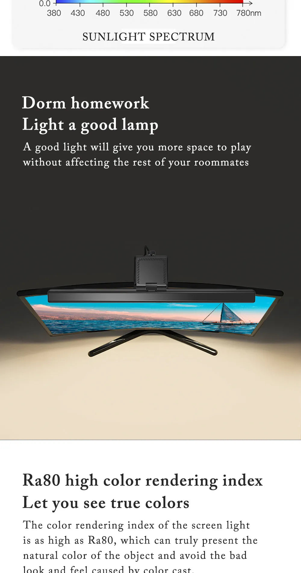 Screen LED Bar Desk Lamp PC Computer Laptop Screen Lamp  Hanging Light Bar Table Lamp Office Study Reading Light For LCD Monito