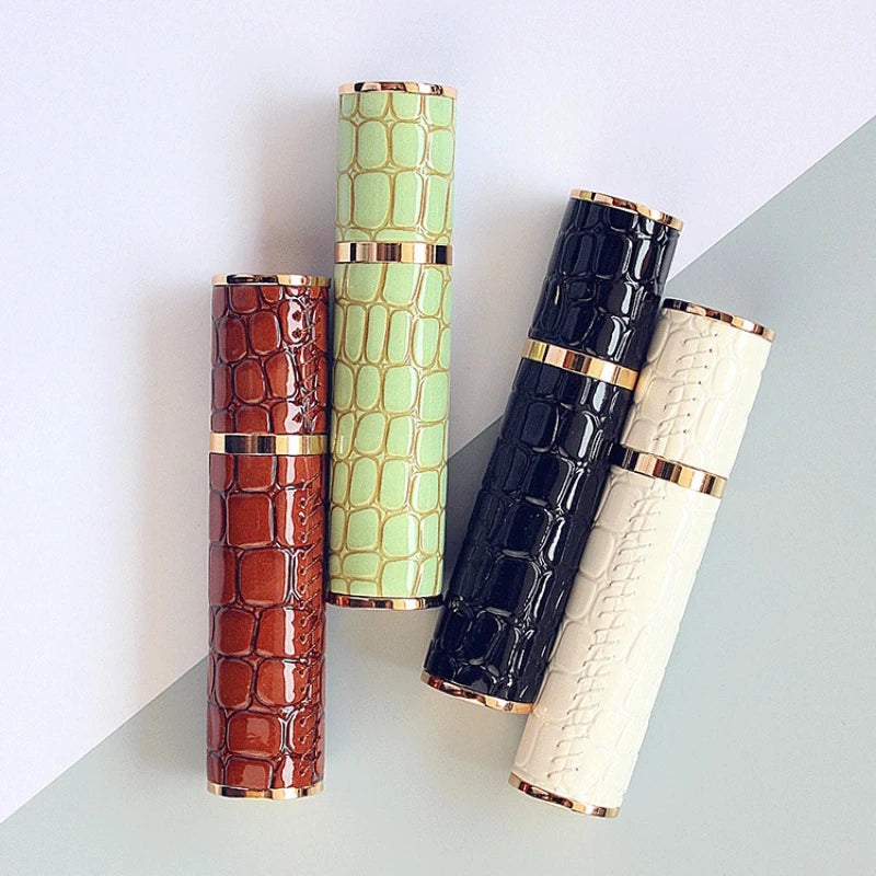 10ml Crocodile Luxury Leather Glass Perfume Spray Bottle Mini Refillable Perfume Atomizer Portable Empty Traveling Refill Bottle