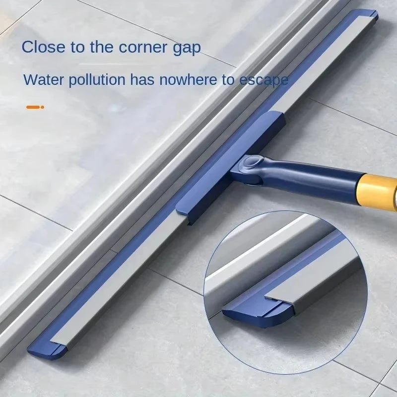 Portable Retractable Scraper Mop for Deep Cleaning Without Leaving Marks Replaceable Rubber Strips for Bathroom Kitchen Etc