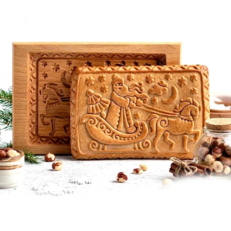 3D Cookie Baking Molds Wooden Gingerbread Mold Press Pumpkin Embossing Tools for Cake Decor DIY Kitchen Gadgets Cookies Moulds