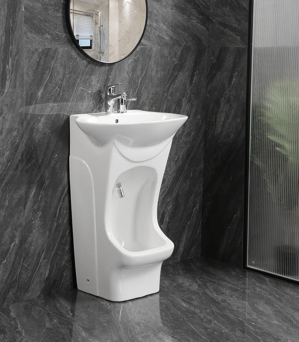 Ceramic Floor Mounted Wash Basin Pedestal Foot Washing Sink