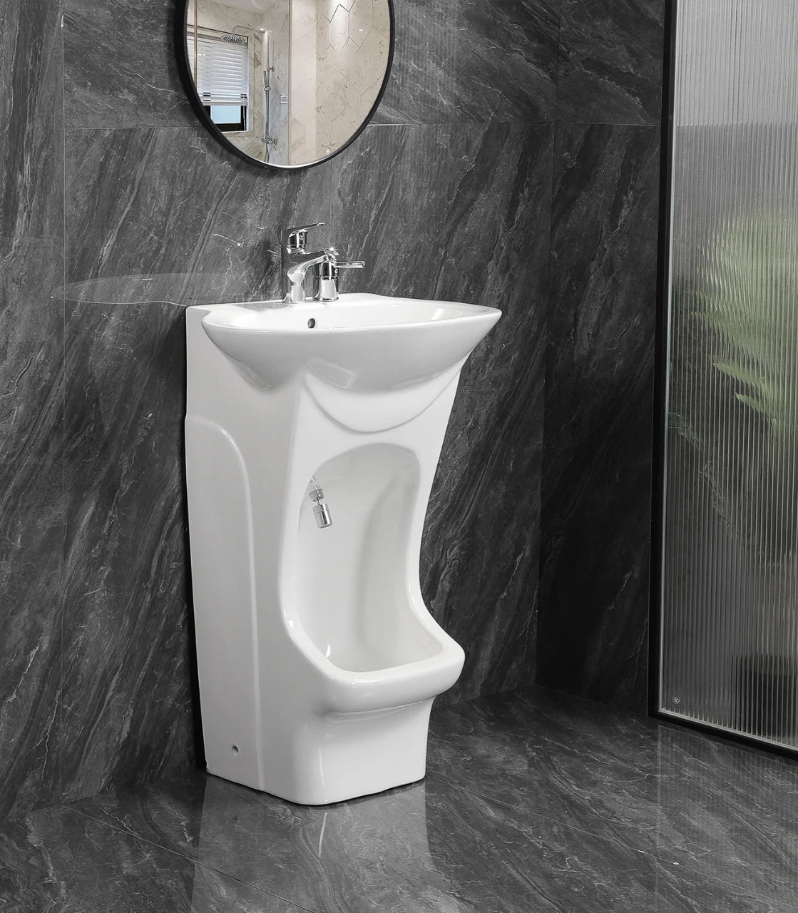 Ceramic Floor Mounted Wash Basin Pedestal Foot Washing Sink
