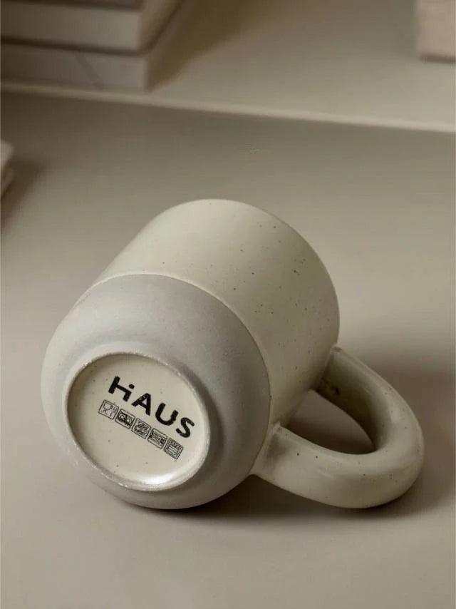 Nordic Style Ceramic Mugs 300ml Microwave Safe Glazed under Color Rough Pottery Spliced Mark Cup from Mainland China