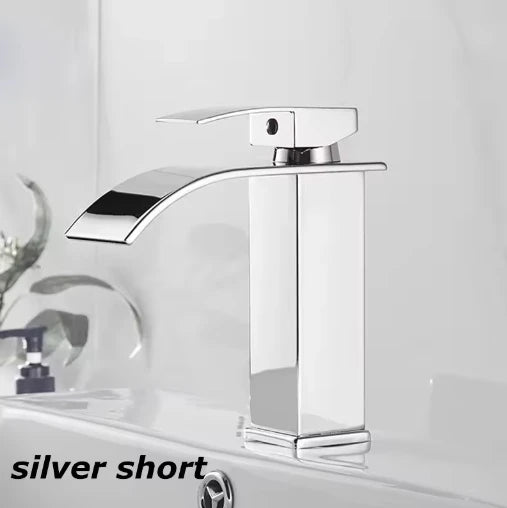 Waterfall Wash Basin Stainless Steel High And Low Faucet Black Hot And Cold Toilet Wash Basin Bathroom