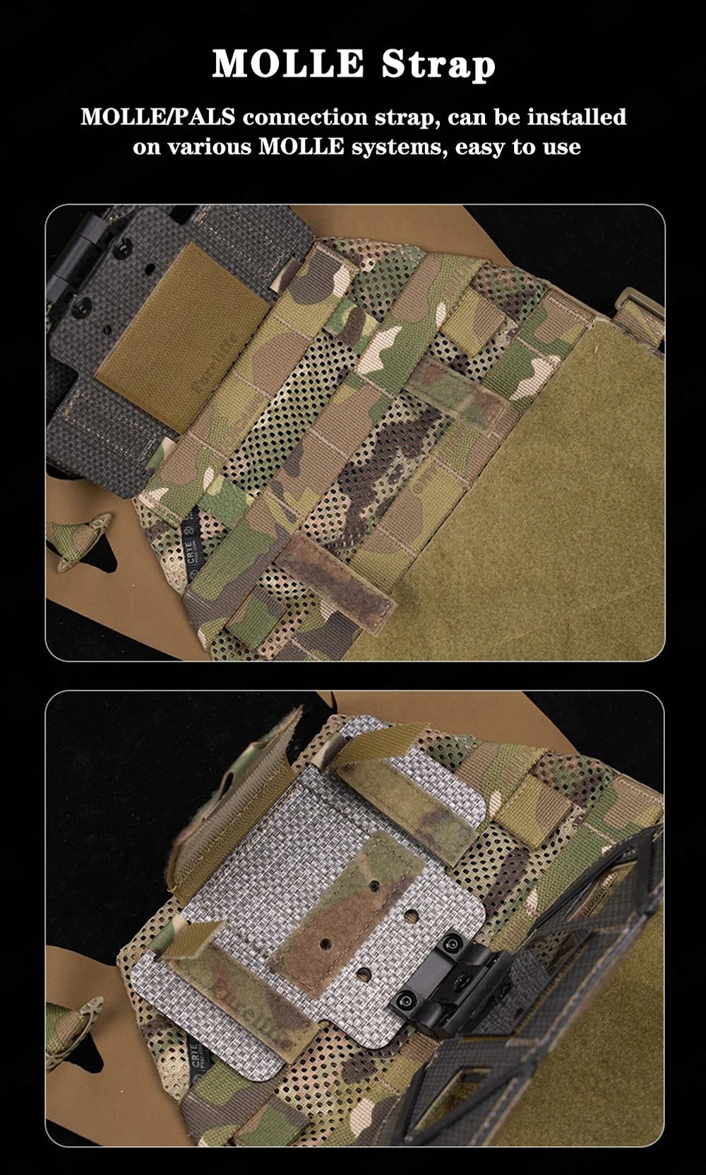 Tactical Phone Pouch with MOLLE/PALS Strap, Foldable Chest Phone Holder for Navigation & Tactical Vest Accessory