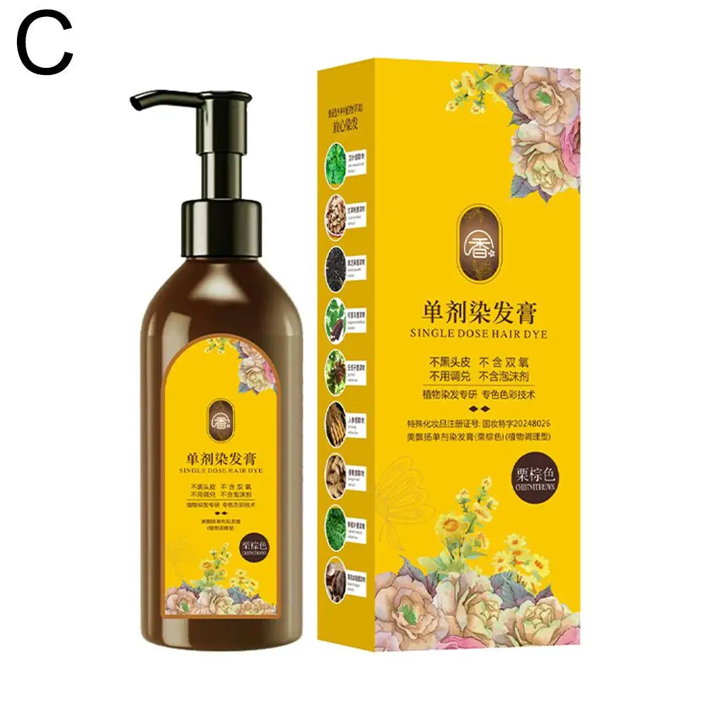 Botanical Hair Dye Cream Covering Gray Hair Natural Quick Dye Floral Single Hair Dye Agent Plants Do Not Damage Hair for Women