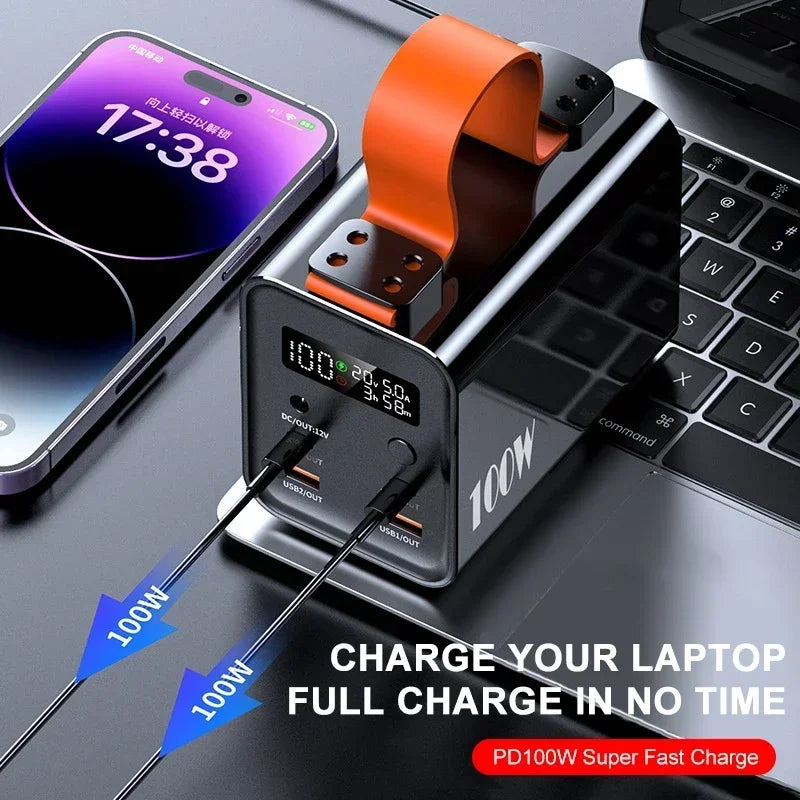 Power Bank Station 60000mAh 30000mAh Outdoor Energy PD 100W Portable Power Bank Solar Generator For Camping Phone Fast Charge