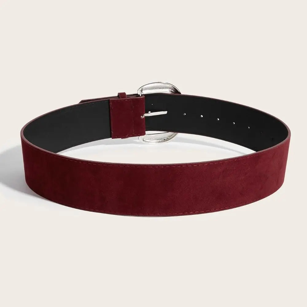Maillard Styles Suede Leather Wide Belt Trendy Casual Pin Buckle Waistband Luxury Design Versatile Trouser Dress Belts Gifts