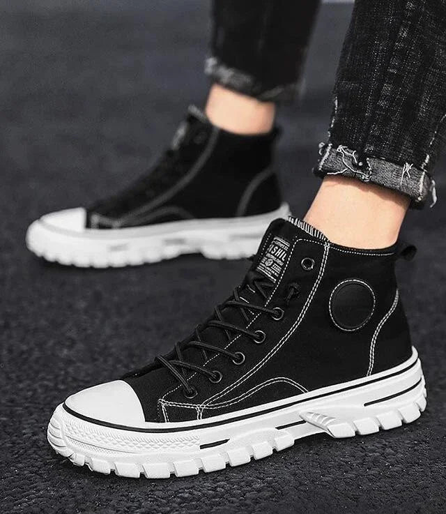 Men's High Top Sneakers 2025 New Canvas Shoes Fashion Male High Top Casual Skateboarding Vulcanized Shoes Brand Comfort Sneakers