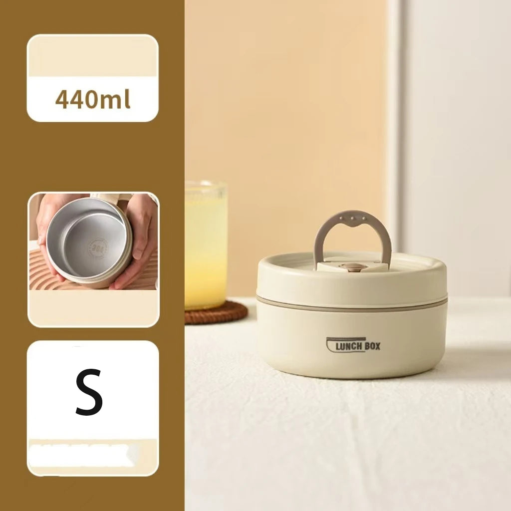 Stackable Insulated Lunch Box Set 3 Separate Microwave Bento Box Sealed Leak Proof Soup Bowl Office Food Container for Adult Kid