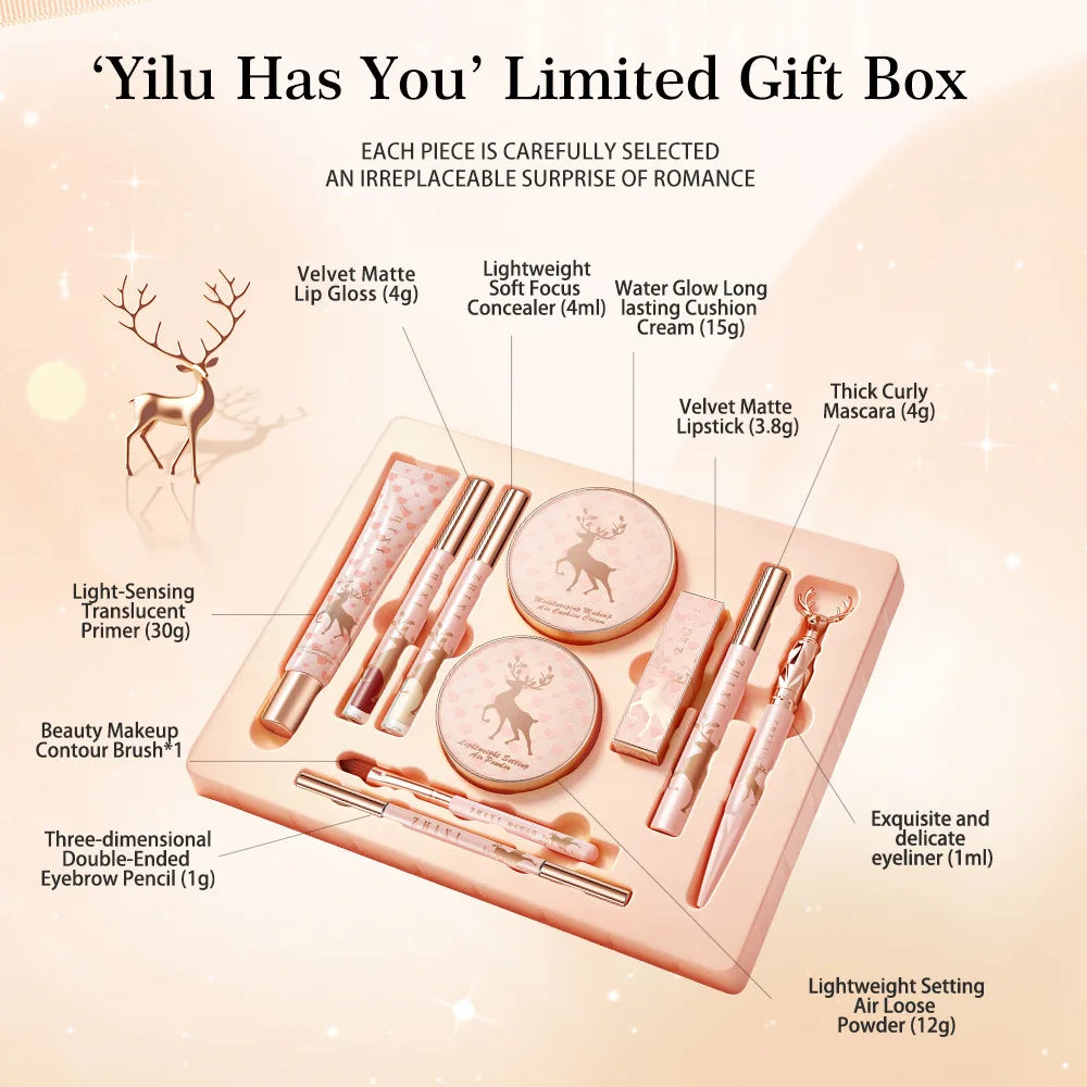 10-Piece Complete Makeup Gift Set Full Face Cosmetics Kit Luxurious Beauty Collection,Birthday & Valentine‘s Day Gift