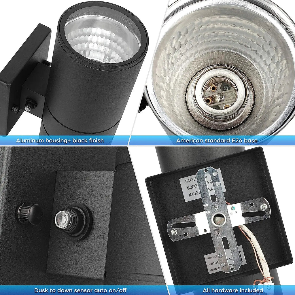 Outdoor LED Wall Lights  Replaceable Light Bulb E27 Waterproof Wall Lamp for Modern Home Interior Stairs Lighting Decoration