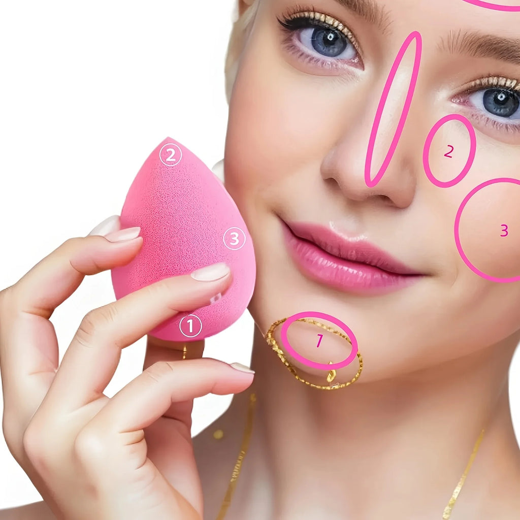 8Makeup brush set & 2Makeup sponge set，Suitable for women to use - Soft nylon bristles，Full coverage foundation/Blush/Eyeshadow