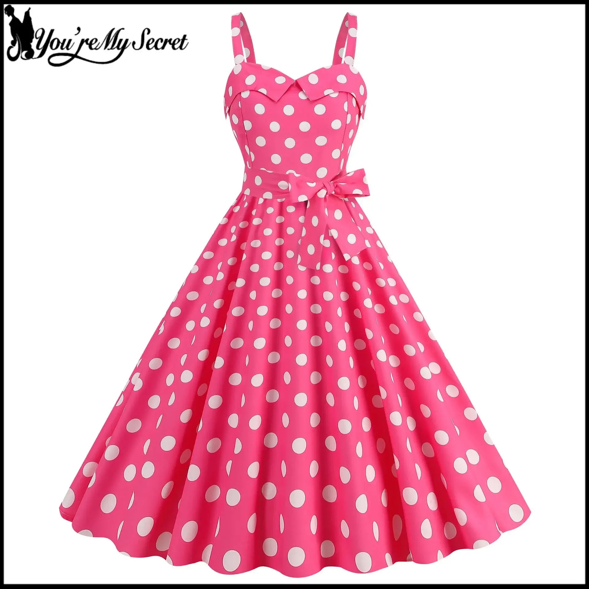 Vintage Classical Polka Dot Printed Dress Women's Sexy Sling Strap Wrap Chest Dress Valentine's Day Streetwear Spring Summer