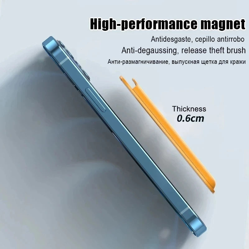 Women Man Leather Soft Card Wallet Phone Card Holder for MagSafe Magnetic Case Suitable for All iPhone Cases Card Phone Back Bag