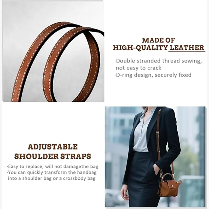 Leather Bag Shoulder Strap Replacement Crossbody Adjustable Conversion Kit Fit for Longchamp Mini Pouch