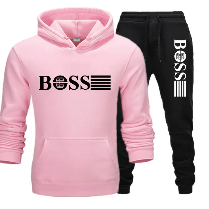 Autumn and winter two-piece sportswear, men and women's casual sportswear, with fashionable hoodie.