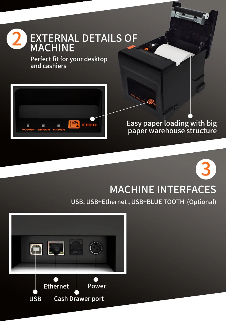 New Hot Sale 80mm USB Desktop POS Bill Thermal Receipt Printer