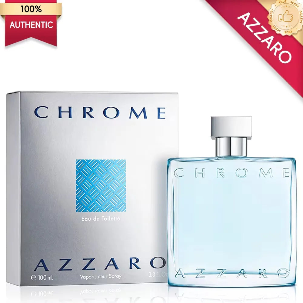 Azzaro Chrome Eau de Toilette - Fresh Aquatic Mens Cologne - Citrus, Woody, Musky Fragrance -Fresh Notes of Bergamot - Everyday Wear - Classic Summer Beach Scent - Luxury Perfumes for Men