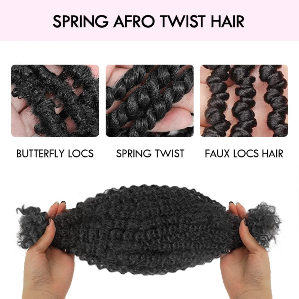 Lolely Dream Spring Twist Afro Kinky Bulk Hair 100% Human Hair For Dreadlocks Twist Braid Hair Extension Natrual Black Color