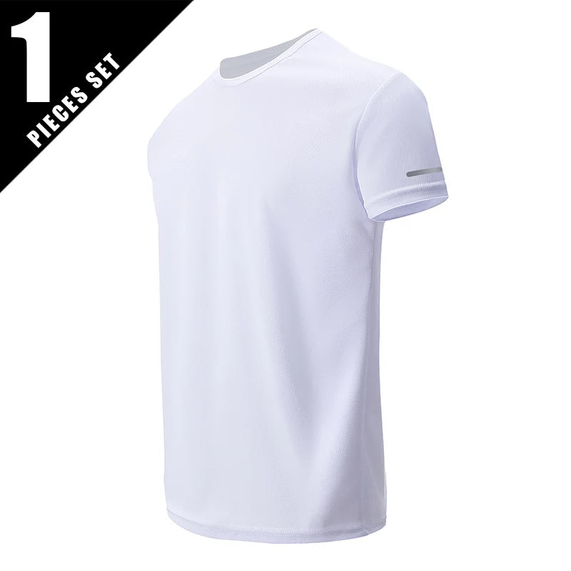 1/2 Piece Men's Four Season Short Sleeved Quick Drying Sports And Fitness Comfortable Plus Size Youth Casual Basic T-shirt