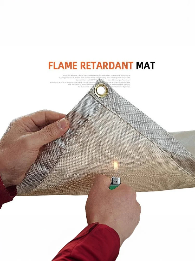 Outdoor Camping Fireproof Cloth Picnic Barbecue Insulation Mat Flame Retardant High Temperature Fire Blanket Fiberglass Mat