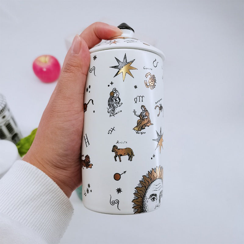 Modern Ceramic Jewelry Cosmetic Cotton Swab Storage Box Candle Holder Tabletop Building Craft Decoration Scented Candle Jar New