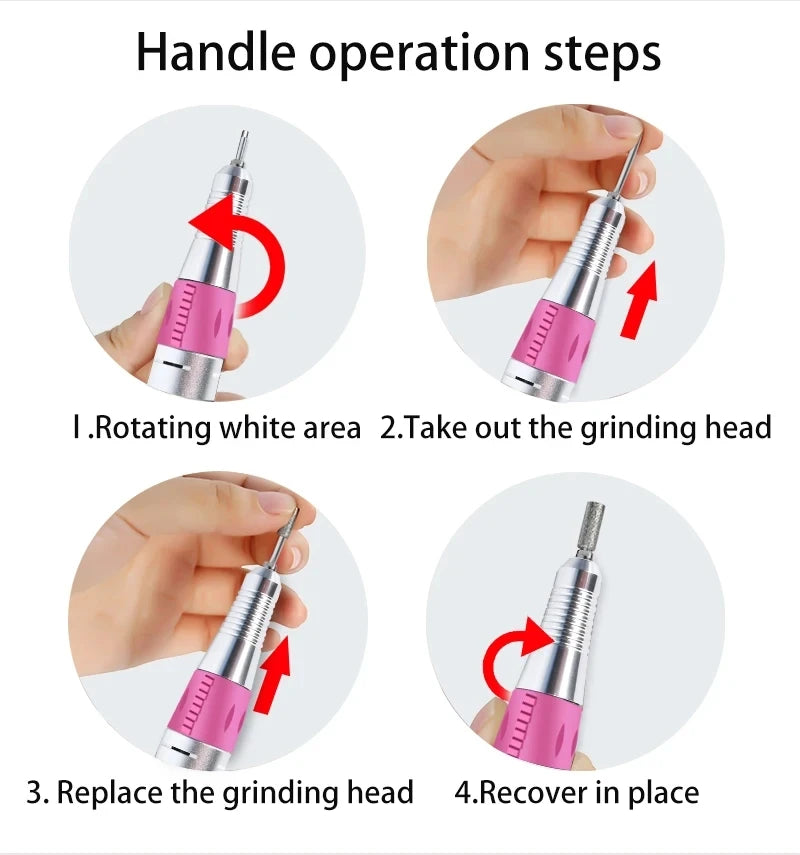 35000RPM Electric Nail Drill Professional Manicure Machine Nail Sander Set Nail Drill Bit Portable Nail Salon Polisher Equipment