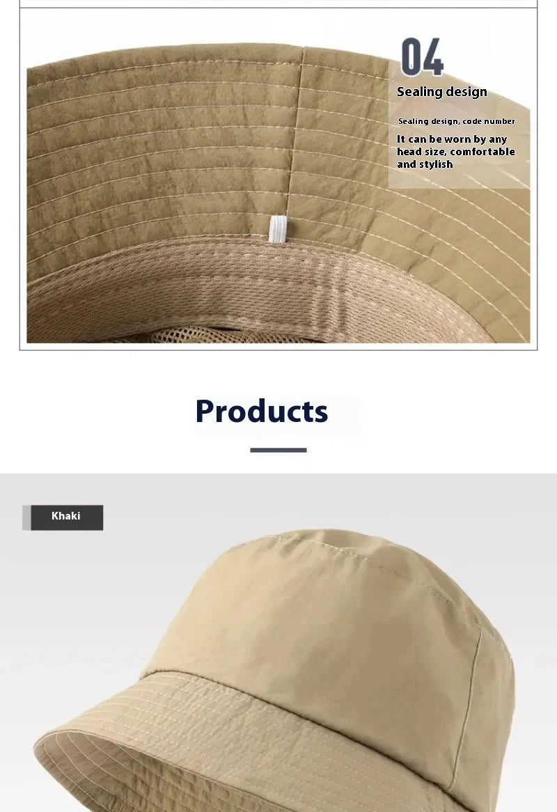 Waterproof Large Size XL62cm Sun Hat Men Women's Sunscreen Mountaineering Big Head Circumference Summer UV Protection Bucket Hat