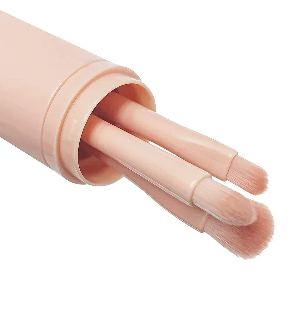 4 In 1 Retractable Makeup Brushes Set Soft Bristles Kabuki Foundation Eye Makeup Brush Portable Travel Cosmetic Touch Up Brush K