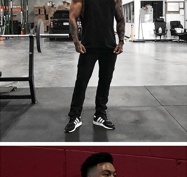 Men Summer Cotton Sleeveless Tank Top Gym Bodybuilding Fitness Running Workout Casual Athletic Sportswear Training Vest Clothing