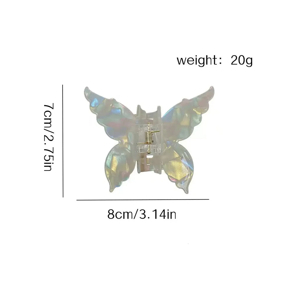 Super Fairy Three-Dimensional Butterfly Half-Tied Hair Back Of The Head Acetate Clip Hair Accessories For Women
