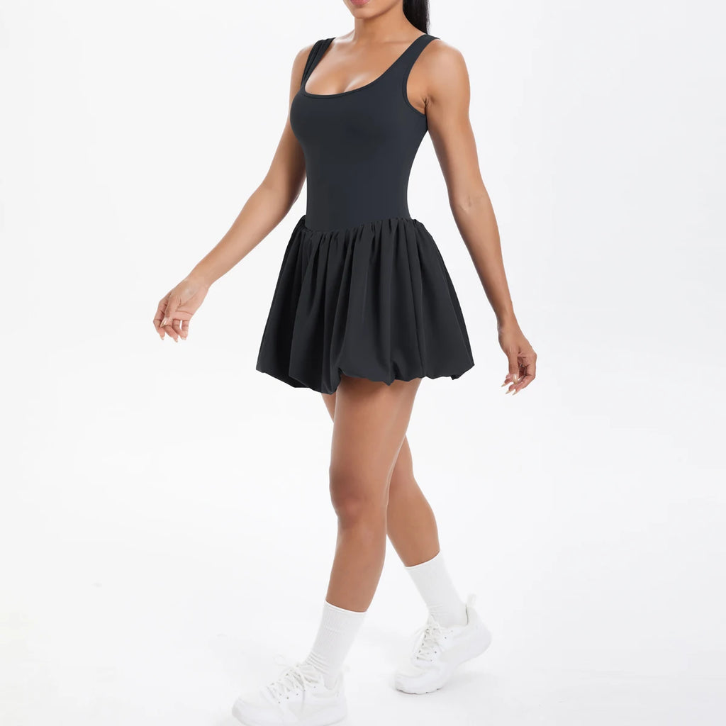 Athletic Yoga Fitness Dress Fitness High Stretch Slim Double Side Non-slip Women's Sports Dresses