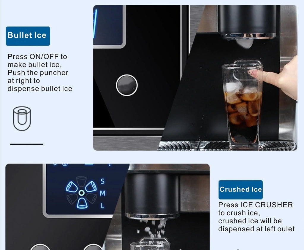 Commercial Home Electric Ice Cube Maker Machine Counter Top 3-in-1 Crushed Ice Buy for Household & Hotel Use