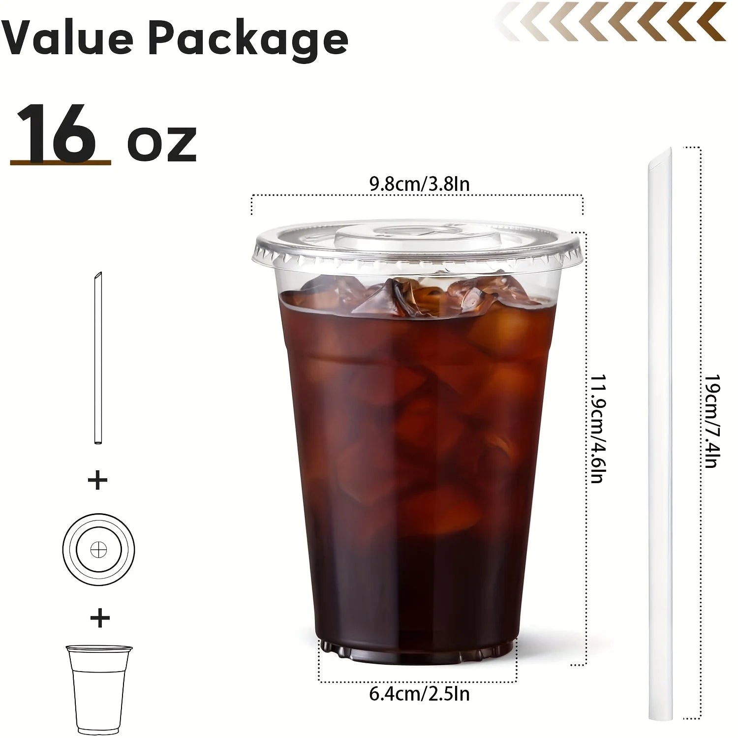 15/30 Pack 16oz/500ml Clear Plastic Cups with Lids and Straws, Disposable Iced Coffee Cups with Lids for To-Go Cold Drinks