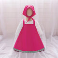 Ma Sha Bear Girls Party Maid Dress 2pcs Toddler Lolita 1st Birthday Wedding Princess Prom Dress Carnival Halloween Kids Clothing