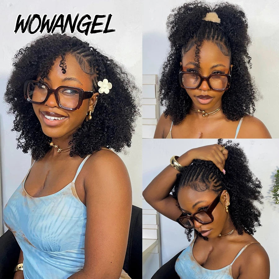 Afro Kinky Curly Crochet Braiding Human Hair Tight Curly Pre-Separated Knotless Feather Crochet Human Hair Extensions With Loop