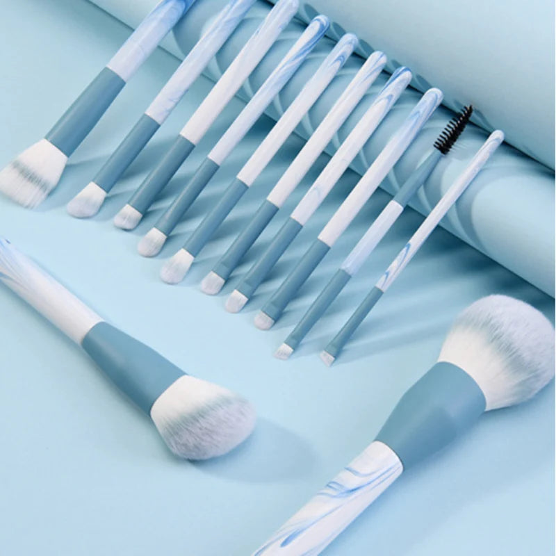 12pcs Makeup Brushes Set Portable Foundation Powder Blending Blush Concealer Synthetic Fiber Bristle Brush Blending Makeup Brush