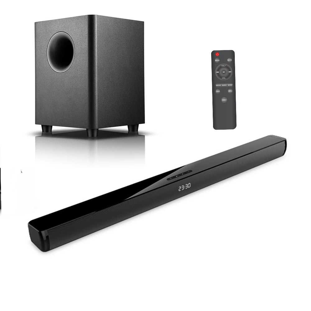 150W Blue Tooth Soundbar With Wireless Subwoofer Soundbar Bt Speaker for TV Bass Adjustable Surround Sound for Home