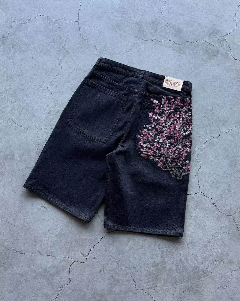 Y2K Fashion New Oversized Pocket Tooling Camouflage Loose Denim Shorts Unisex Gothic Punk Hip Hop Fashion Casual Joker Couple