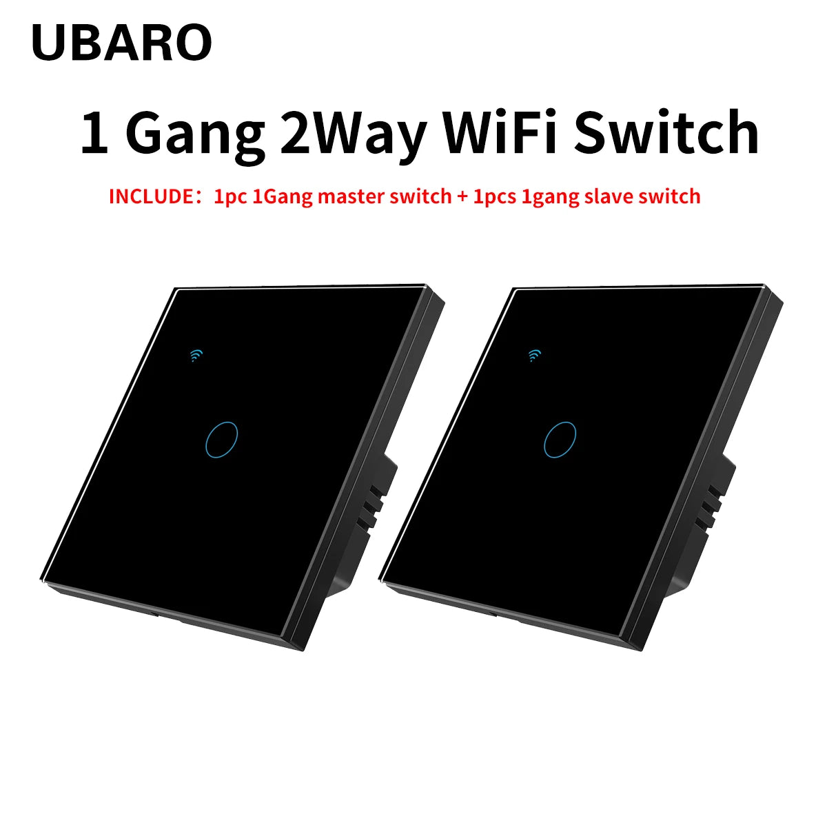 UBARO EU Standard 2 Way Wifi Smart Wall Switch Multi Control Voice Timer Sharing Function Works With Tuya App Home Improvemet