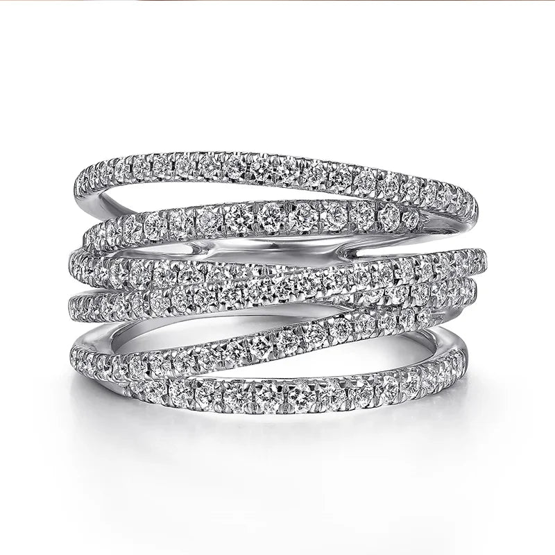 CAOSHI Gorgeous Stylish Wedding Party Rings with Multi-layer Zirconia Female Luxury Fashion Finger Accessories Delicate Jewelry