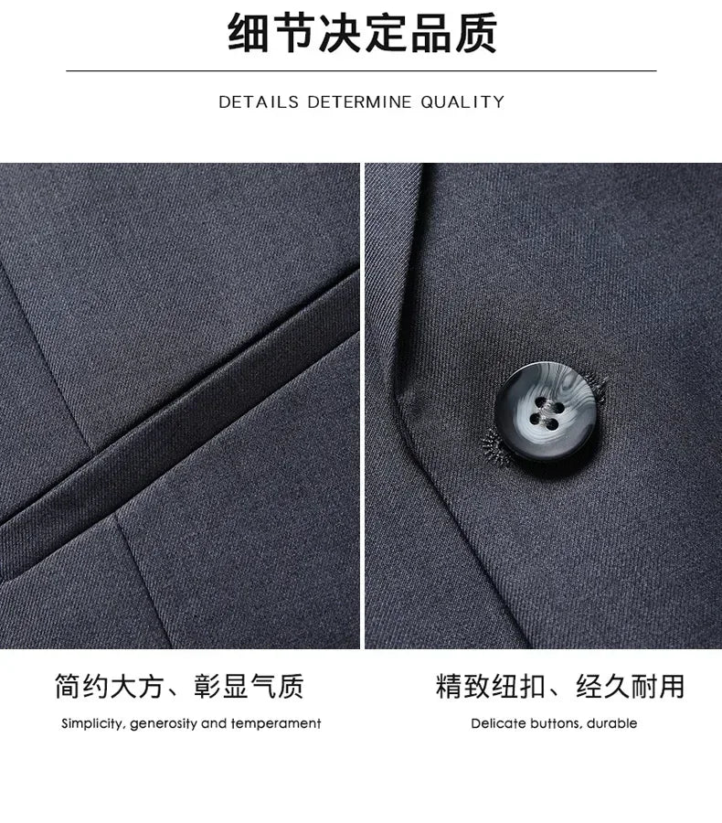 Suit Fashionable Formal Outdoor Gentleman Solid-color Men's Business Wedding Hosting Banquets Casual British Style Fitted Gentle