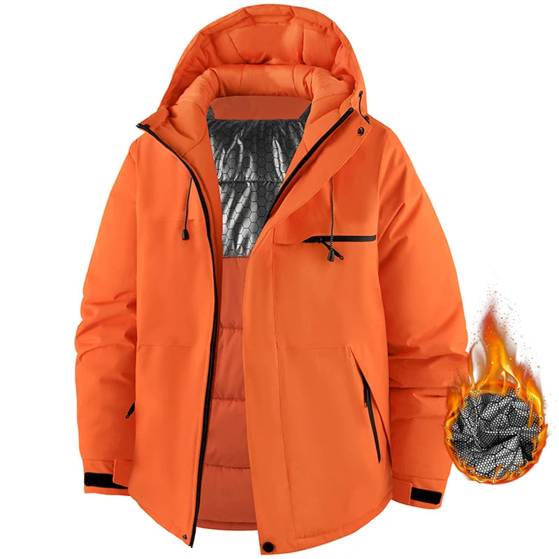 Men's Jacket Stand Collar Stamp Mens Parka Winter New Down Jacket Fleece Warm Jackets Men Business Leisure Coat Baseball Coats
