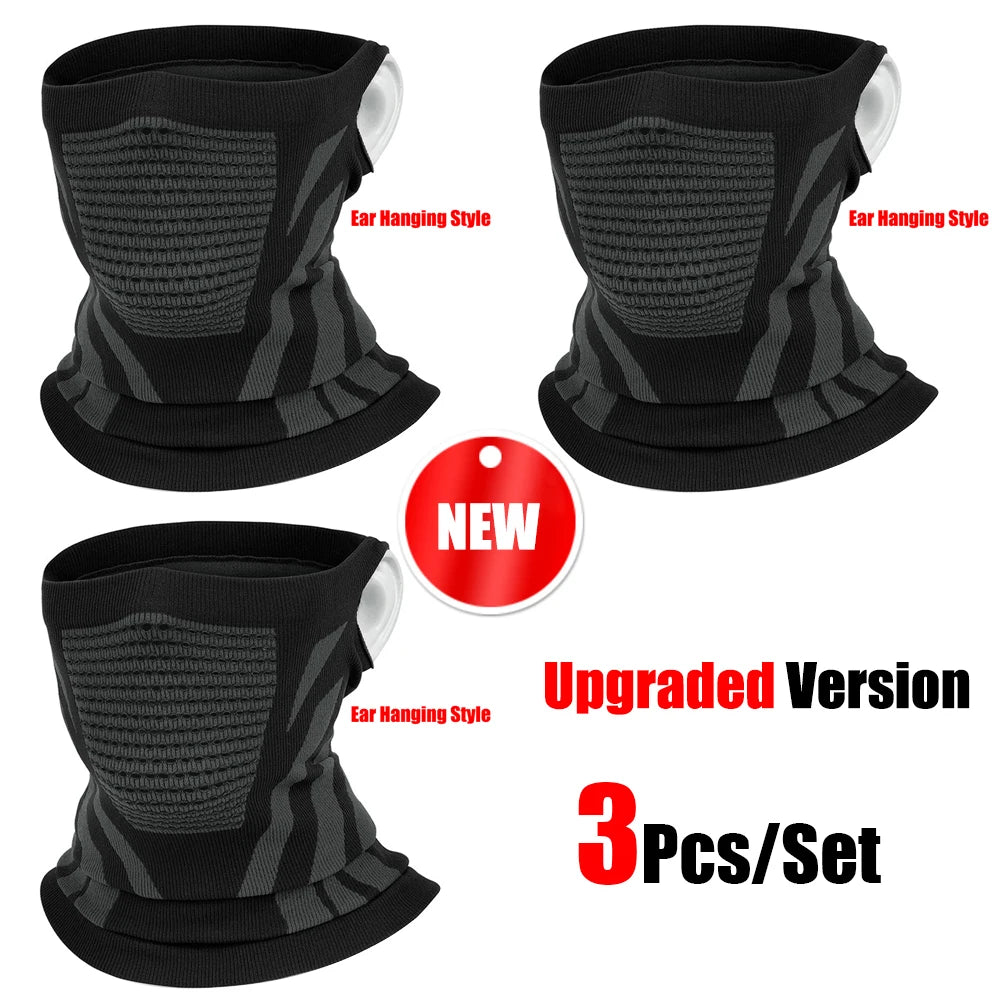 1pc/2pcs/3pcs Unisex Winter Breathable Warm Ski Mask Bike Motorcycle Half Face Mask Scarf Outdoor Hiking Fishing Cycling Mask