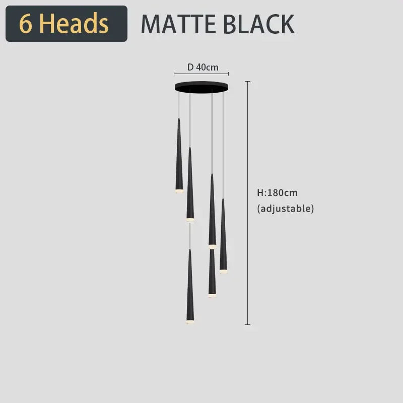 Stair Led Ceiling Chandeliers Duplex Loft Lamp Living Room Decoraction Luxury Light Appliance Hanging Lamps For  Lustre