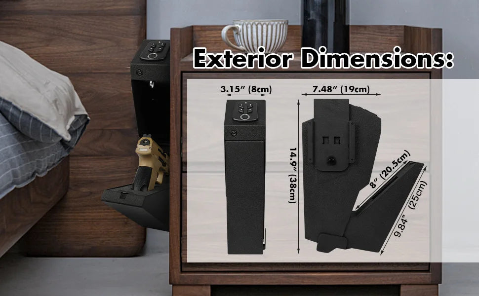 Home-use fingerprint password key pistol safe Cross-border small European and American wall-mounted side-hanging pistol safe box